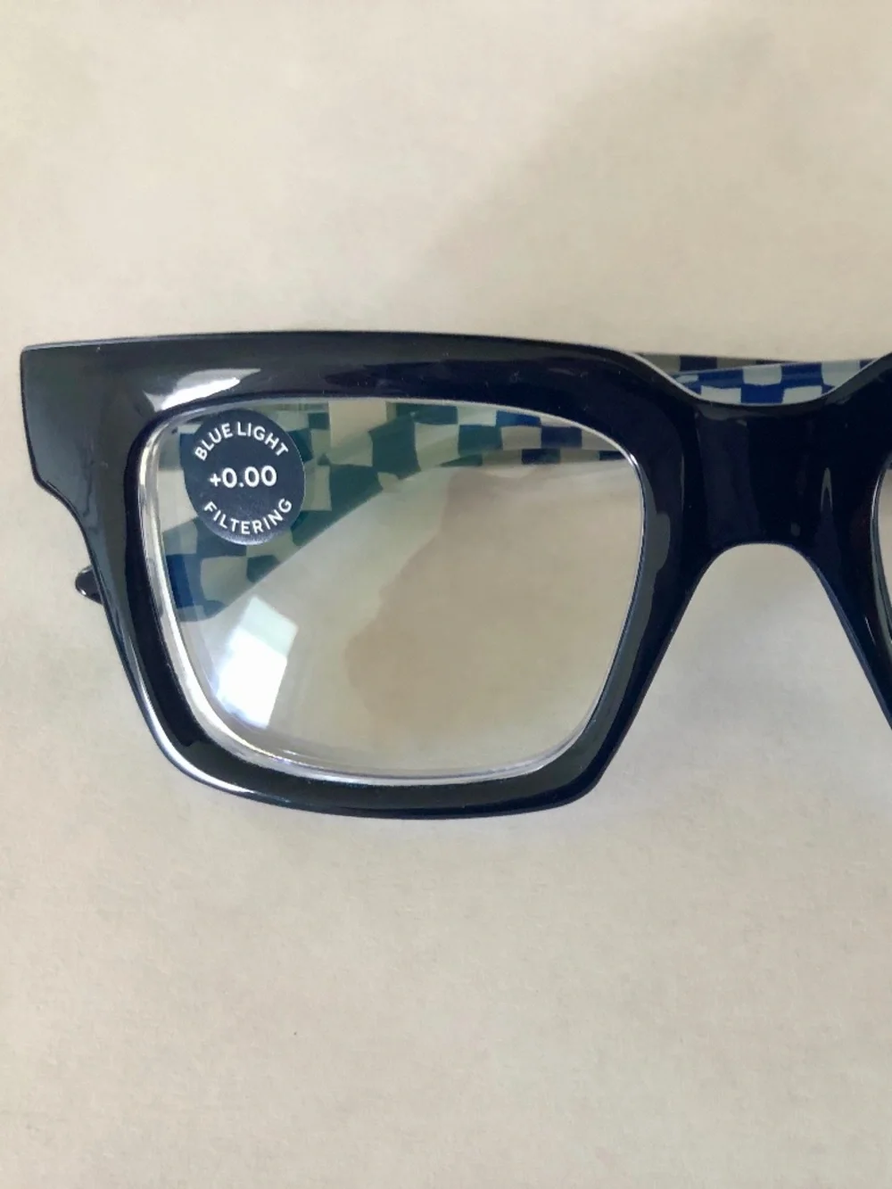 New Anthropologie Peepers Navy Check Blue Light Filtering Glasses‎
